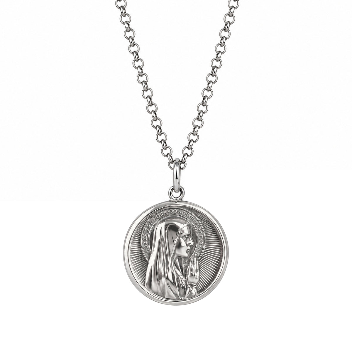 Halskette Unsere Liebe Frau des Rosenkranzes von Fátima aus Sterlingsilber