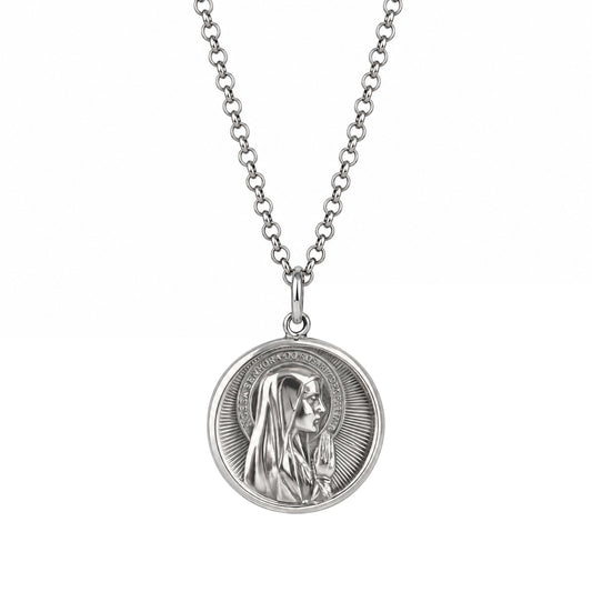 Halskette Unsere Liebe Frau des Rosenkranzes von Fátima aus Sterlingsilber