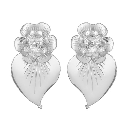 Earrings Heart of Amália in Silver