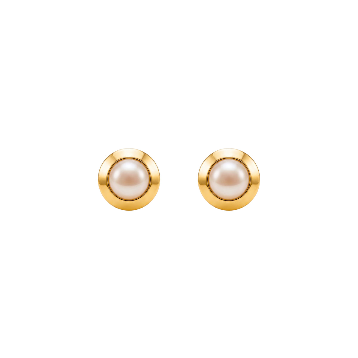 Earrings Pearl Button in 19.2Kt Gold
