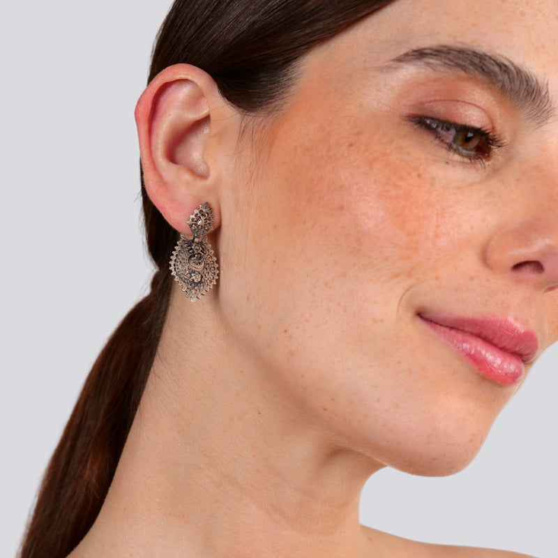 Boucles d'Oreilles Reine Puce S en Argent