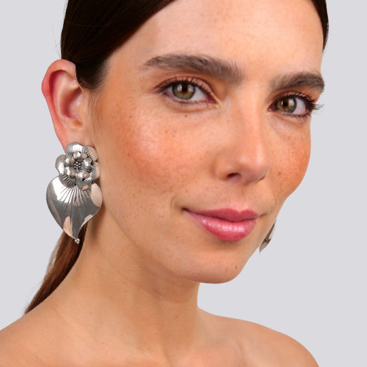 Earrings Heart of Amália in Silver