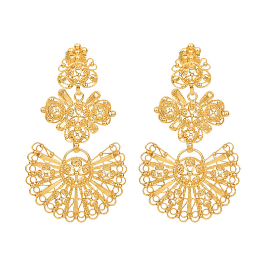 Boucles d'Oreilles Galegos en Argent Plaqué Or
