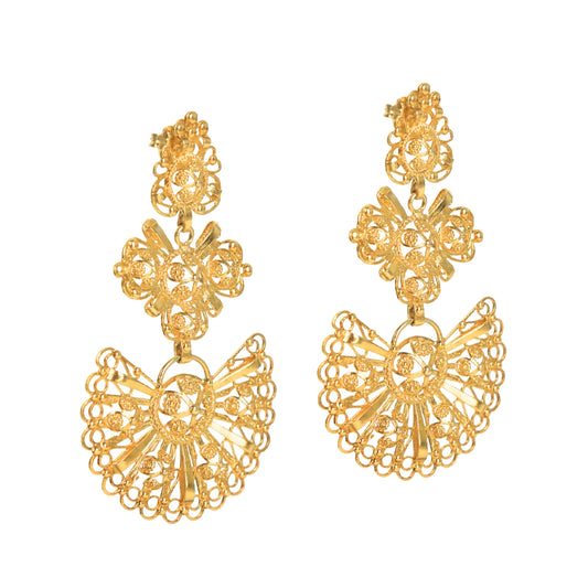 Boucles d'Oreilles Galegos en Argent Plaqué Or