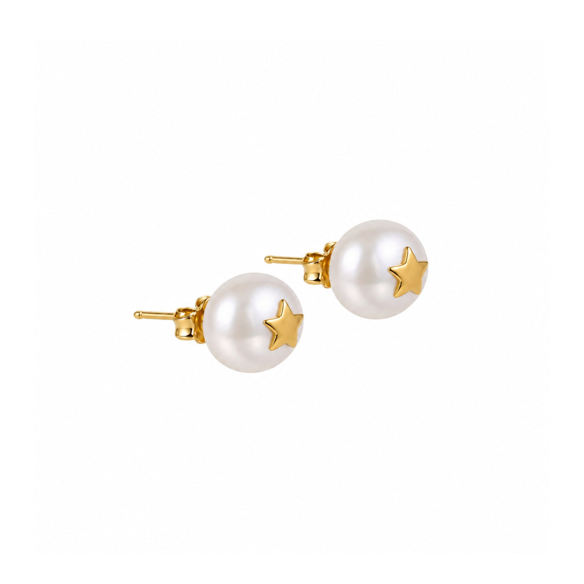 Earrings Pearl with Star in 19.2Kt Gold