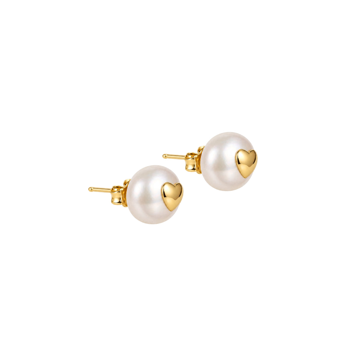 Earrings Pearl Heart in 19.2Kt Gold