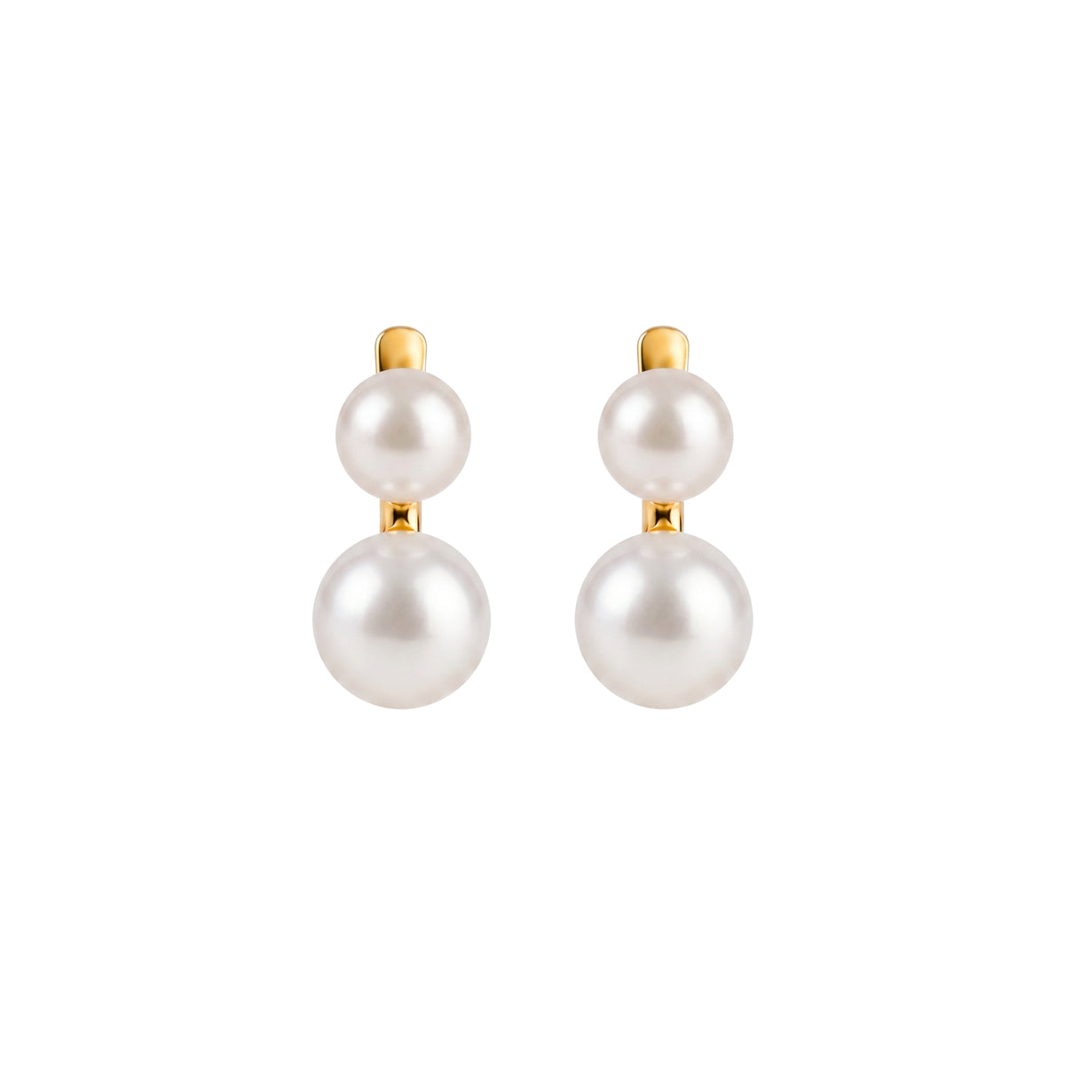 Earrings Two Pearls in 19.2Kt Gold