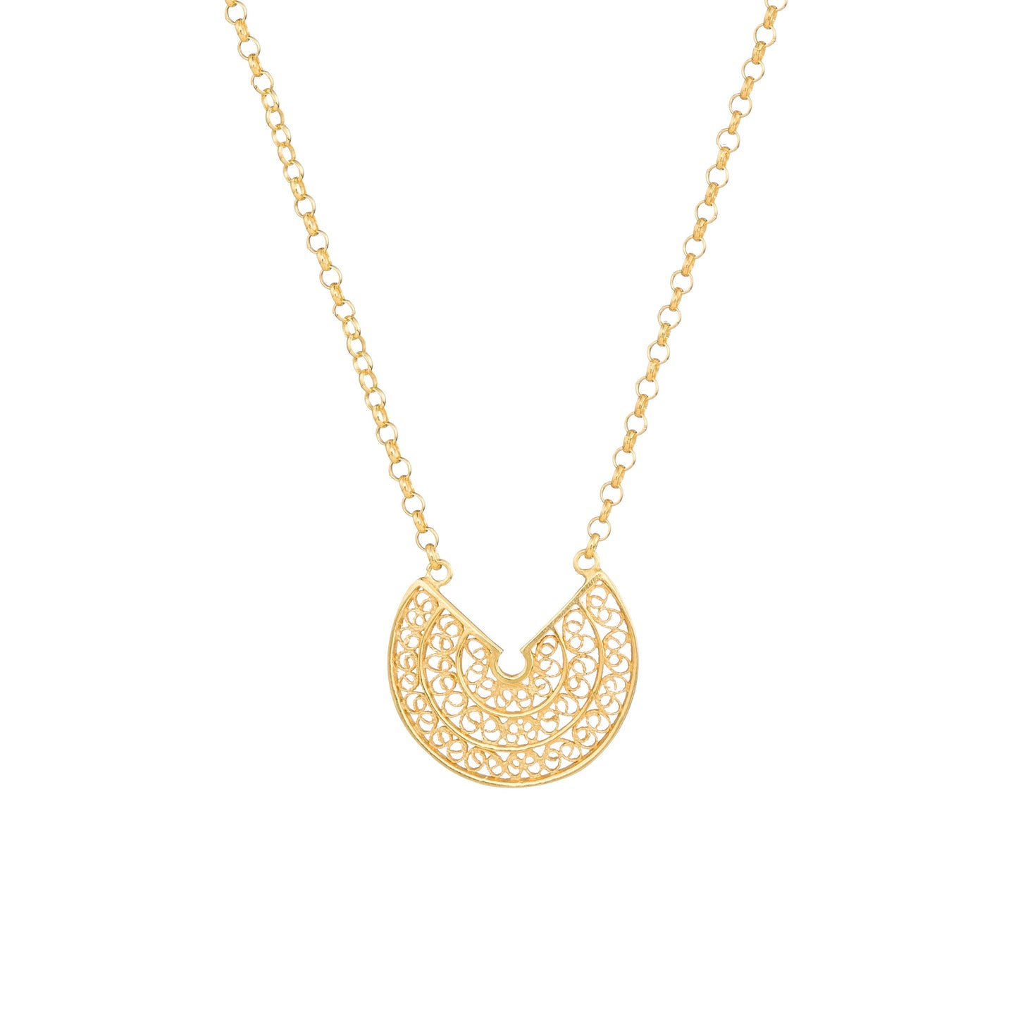 Necklace Circles in Gold Plated Silver