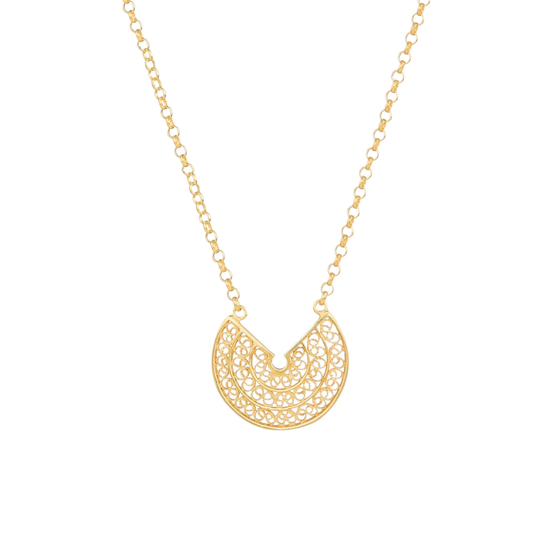 Necklace Circles in Gold Plated Silver