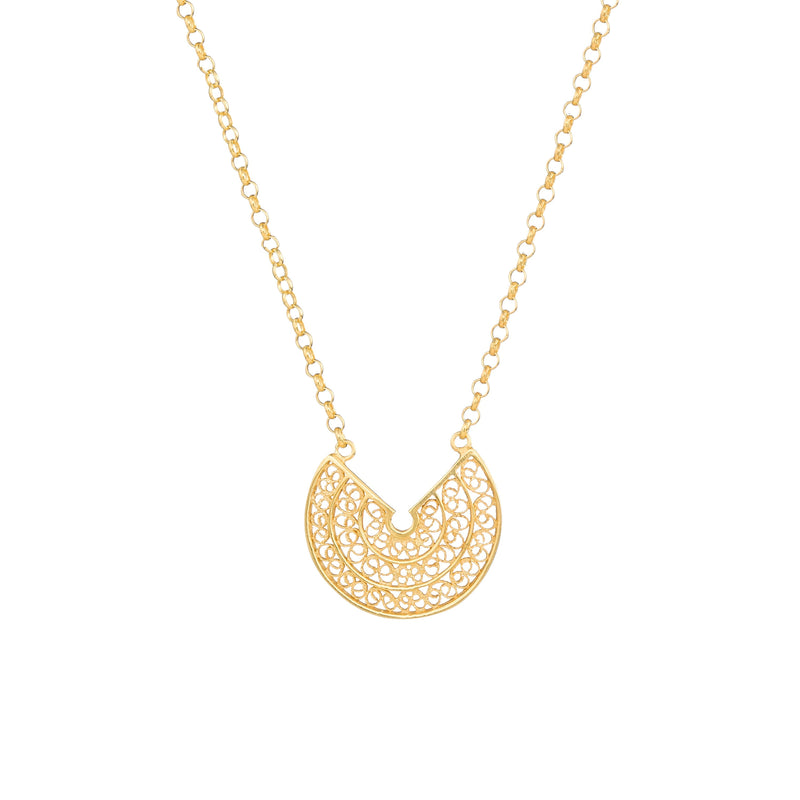 Necklace Circles in Gold Plated Silver