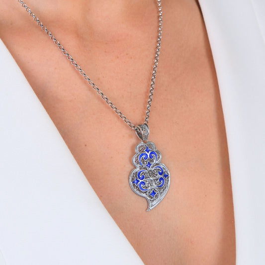 Necklace Heart of Viana Azulejo in Silver