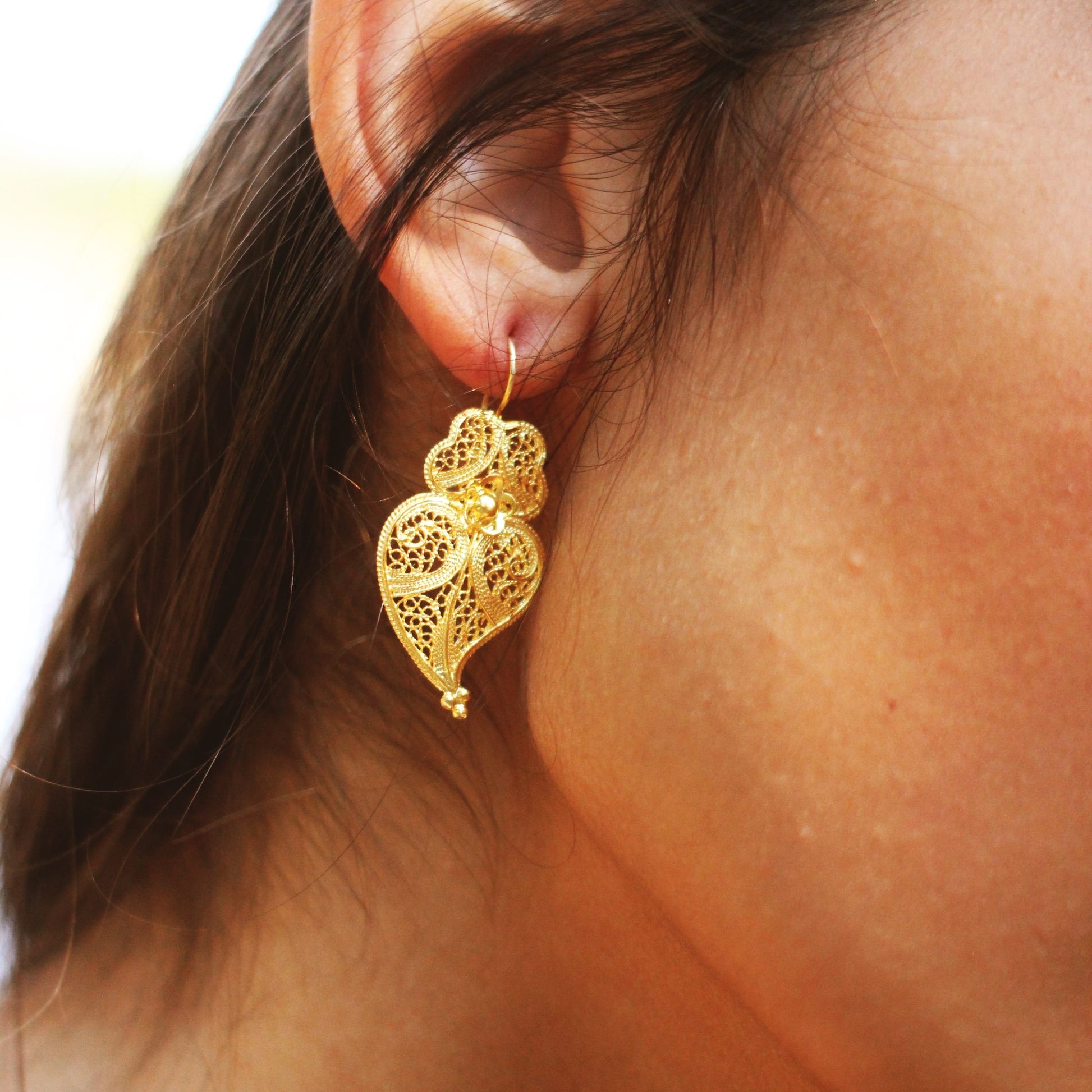 Earrings Heart of Viana 3,5cm in Silver