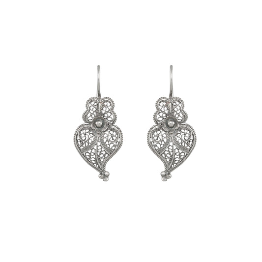 Earrings Heart of Viana 2,5cm in Silver