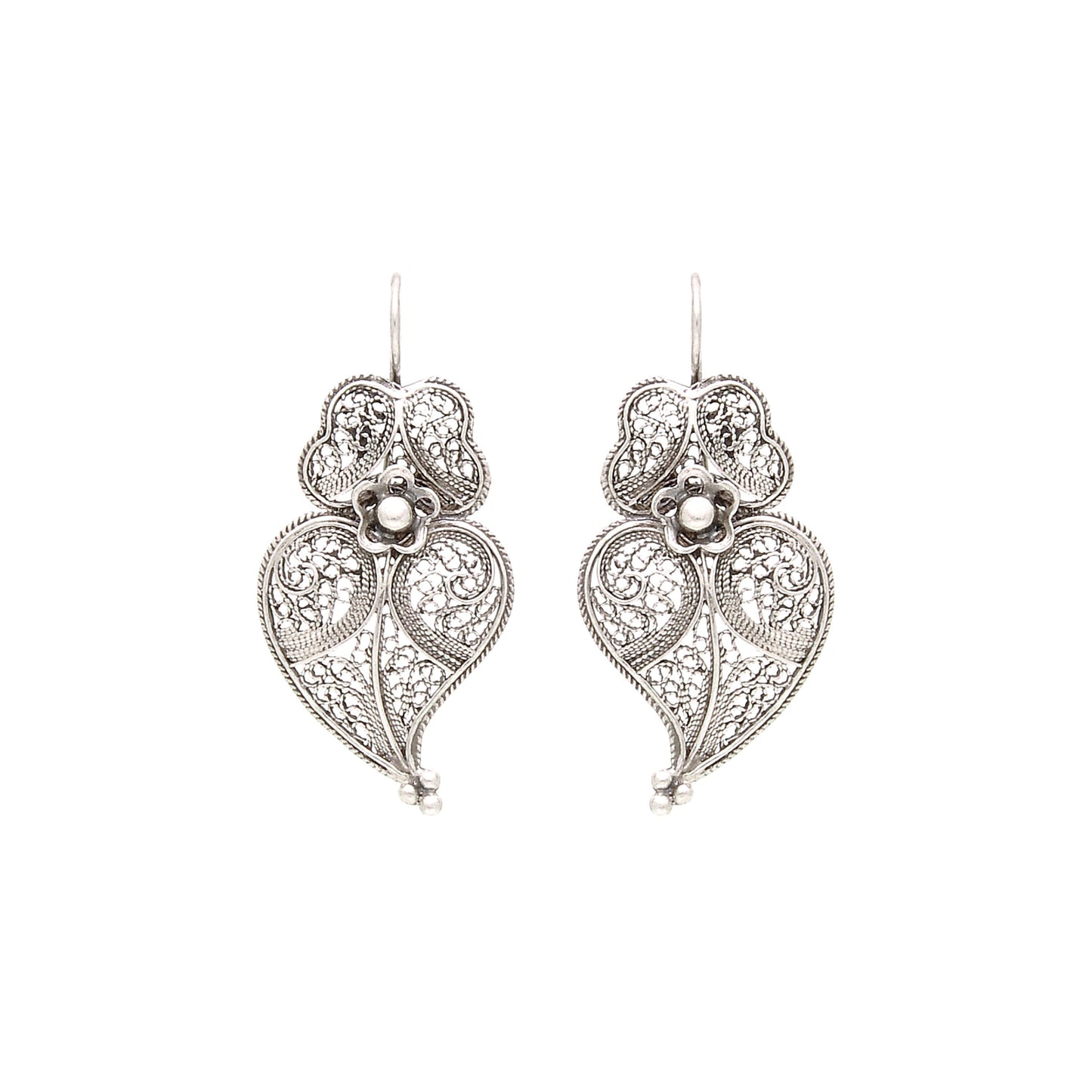 Earrings Heart of Viana 3,5cm in Silver