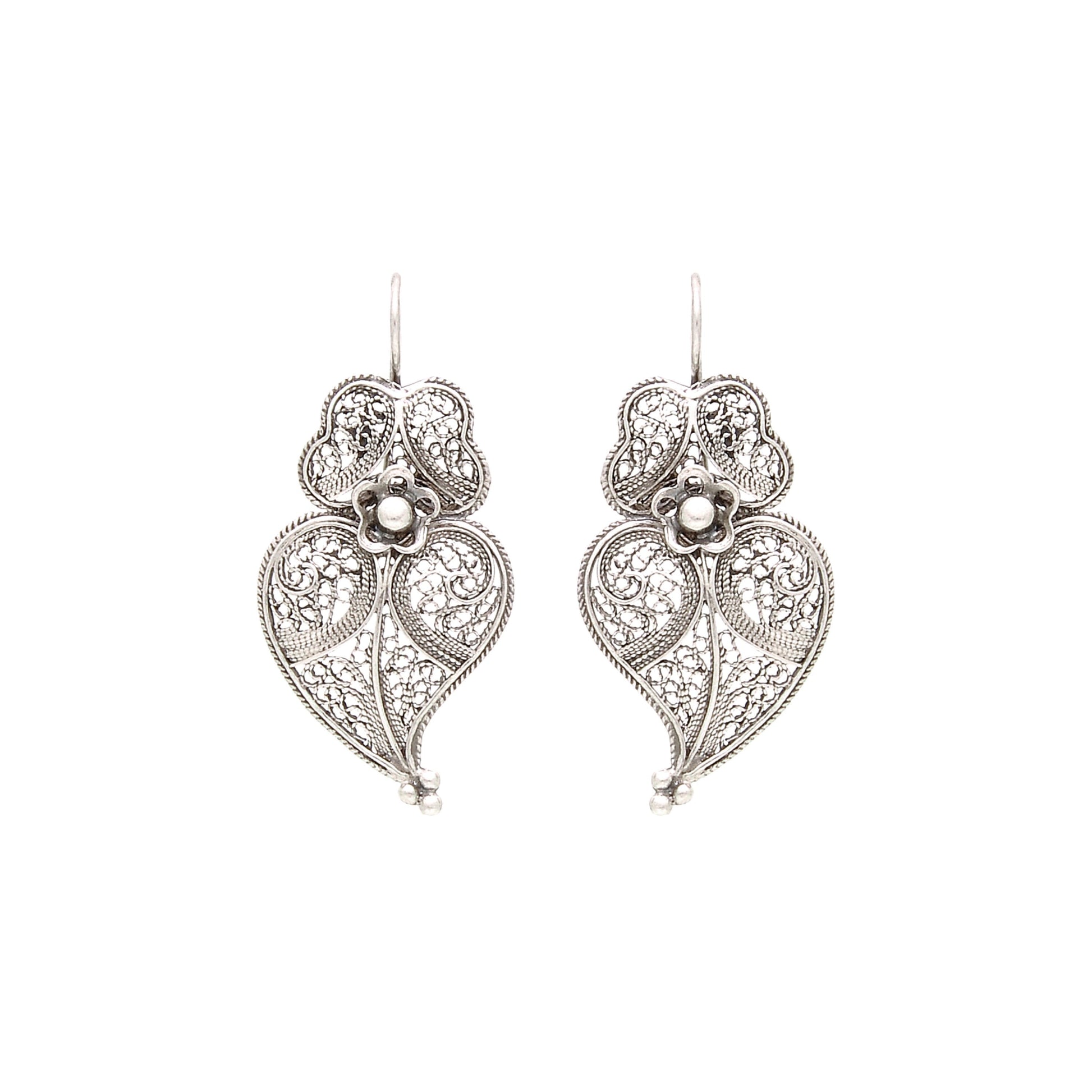 Earrings Heart of Viana 3,5cm in Silver
