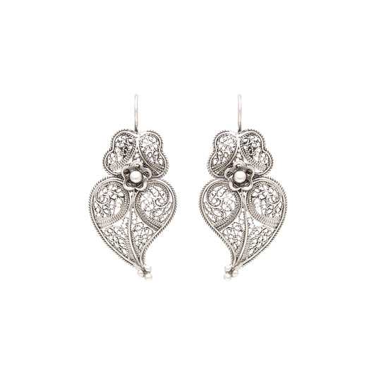 Earrings Heart of Viana 3,5cm in Silver