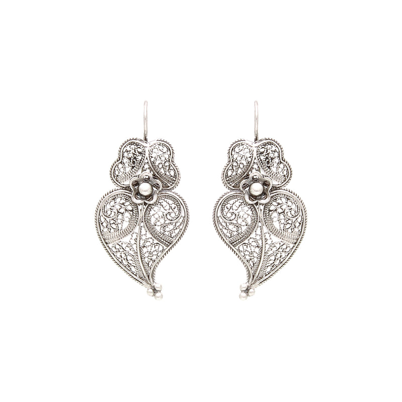 Earrings Heart of Viana 3,5cm in Silver