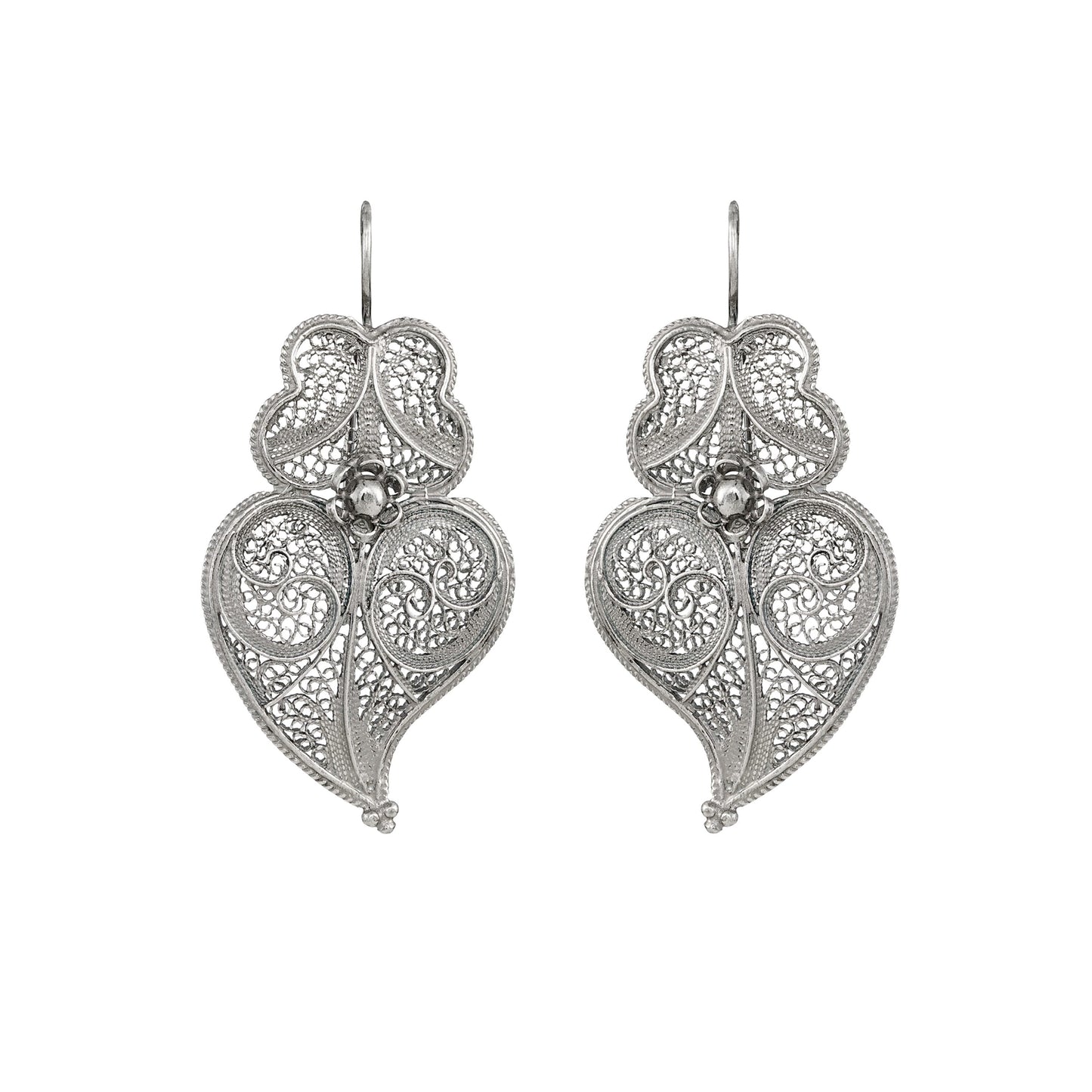 Earrings Heart of Viana 4,5 cm in Silver