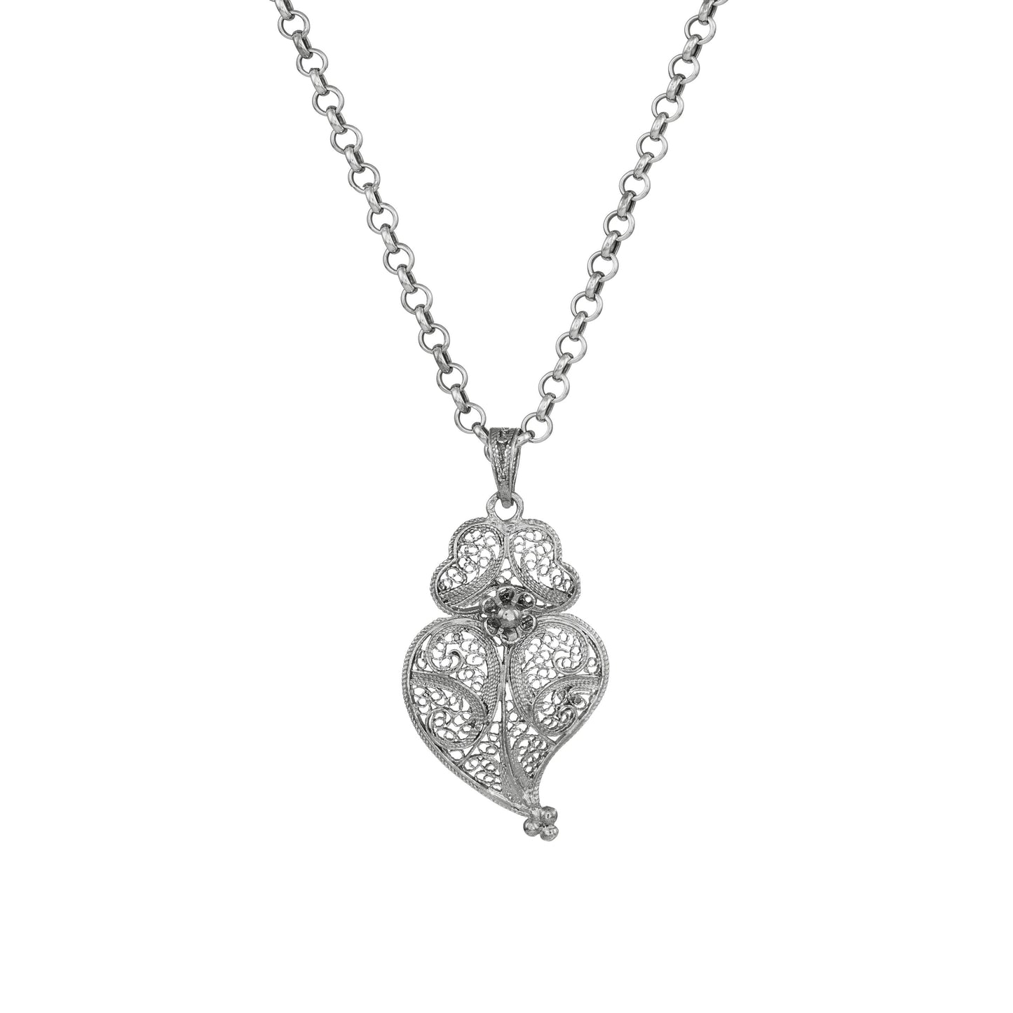 Necklace Heart of Viana 4,0 cm in Silver