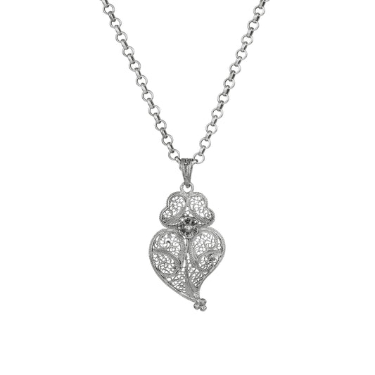 Necklace Heart of Viana 4,0 cm in Silver