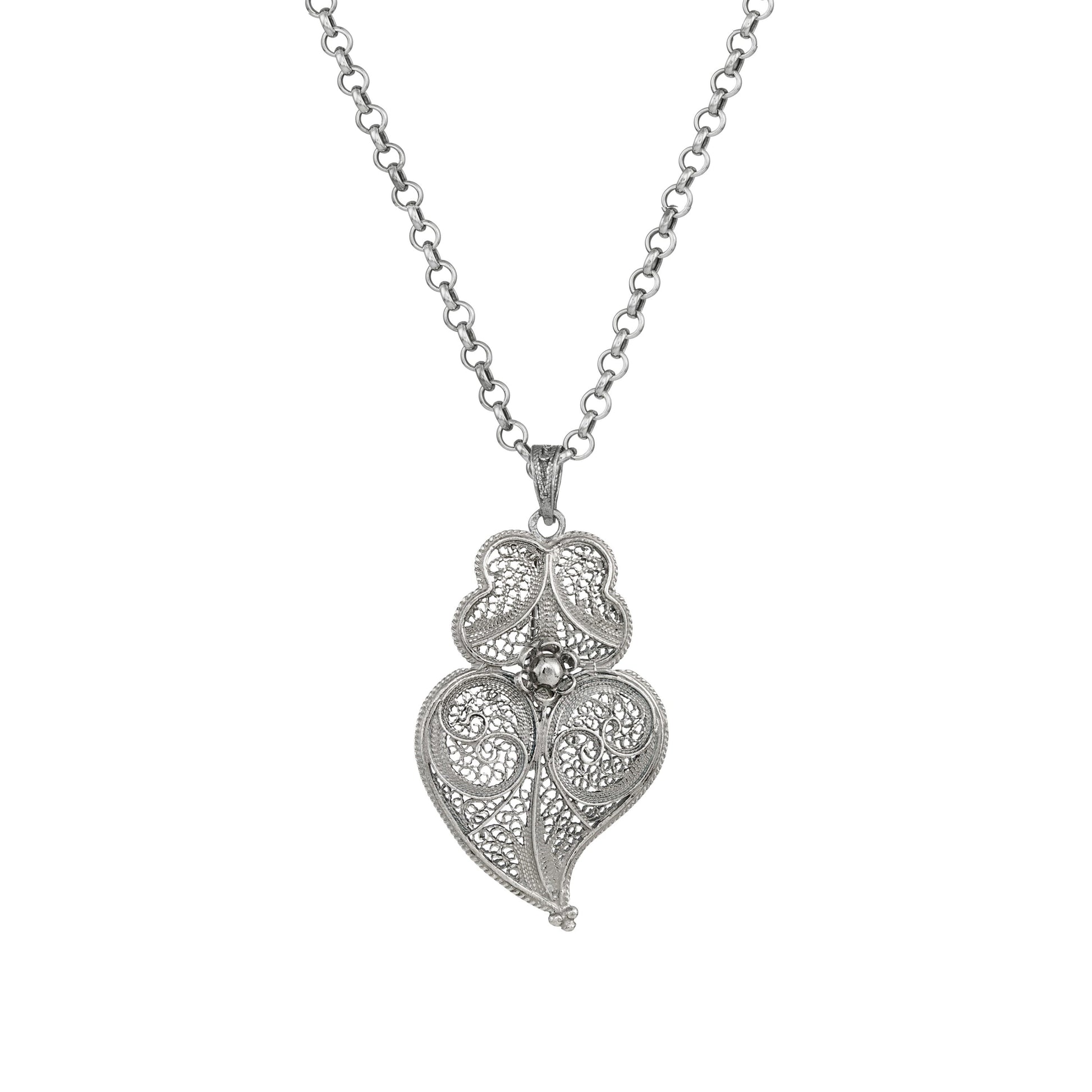 Necklace Heart of Viana 4,5 cm in Silver