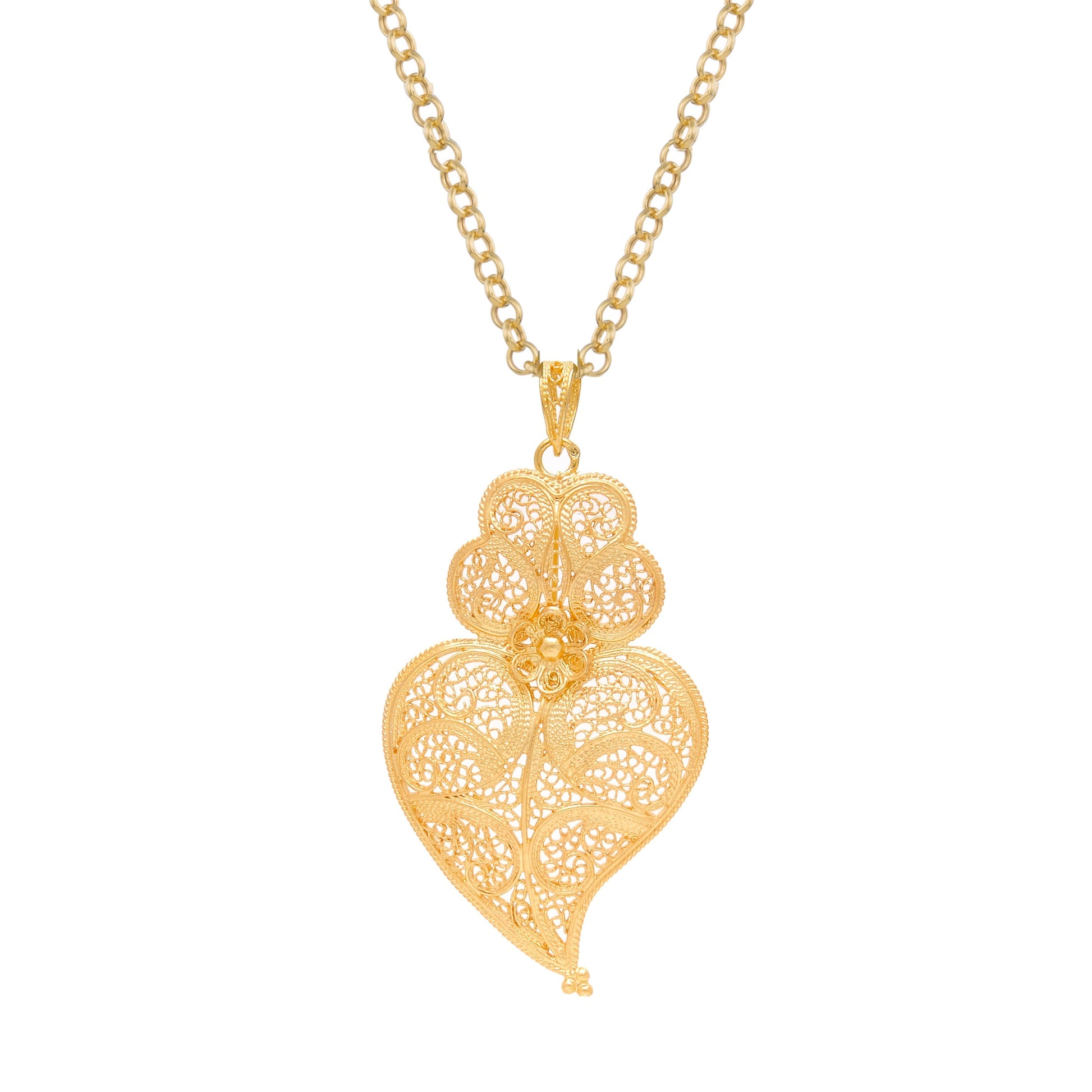 Necklace Heart of Viana 5,5cm in Gold Plated Silver