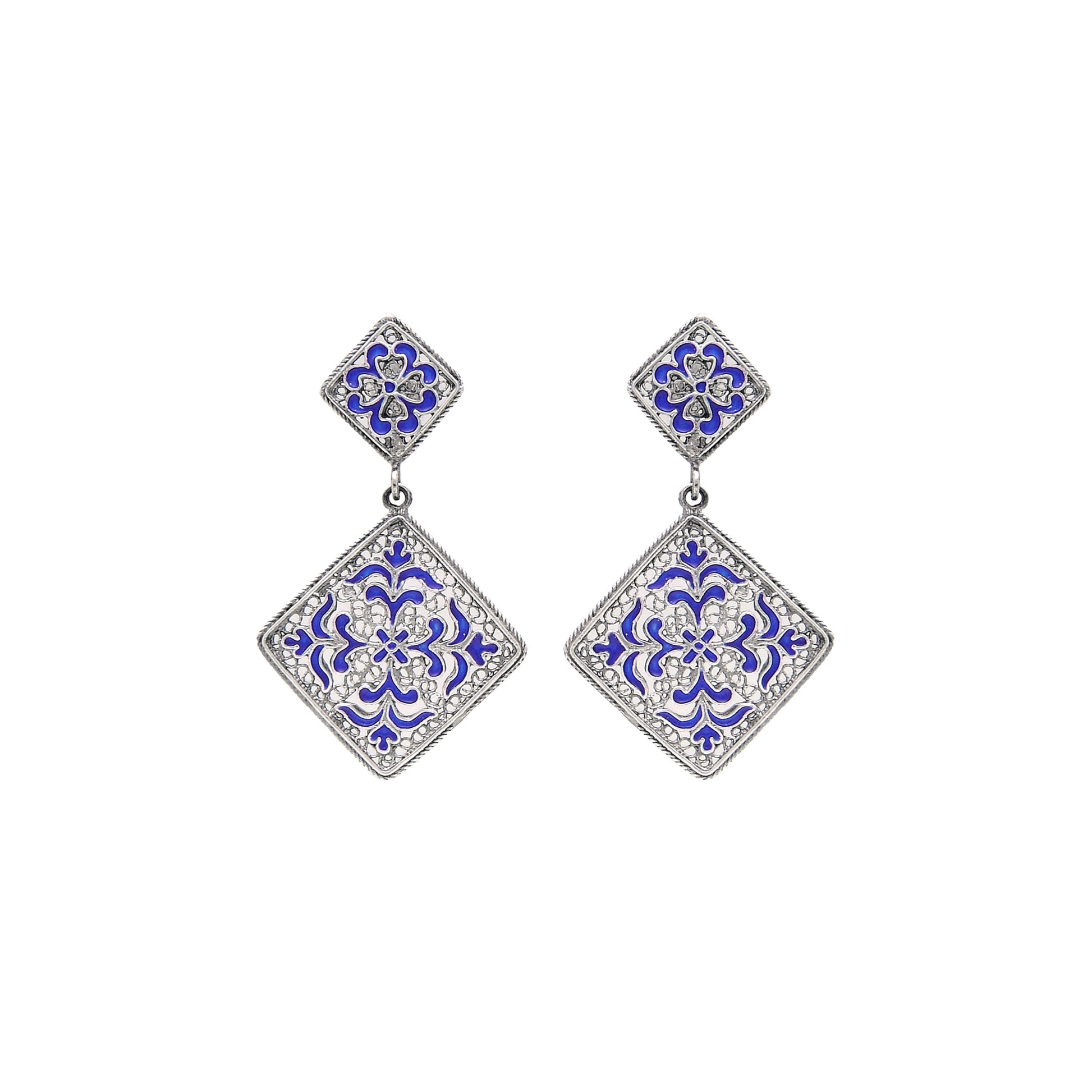 Earrings Azulejo in Silver