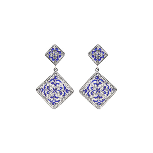 Earrings Azulejo in Silver