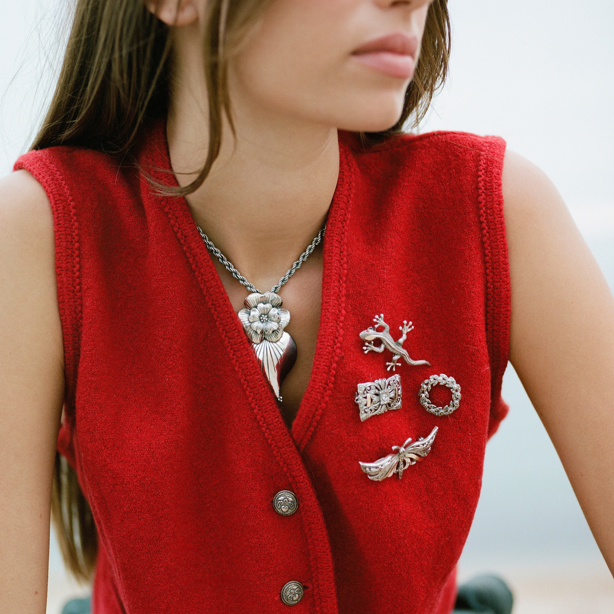 Brooch Cushion with Marcasites in Silver and Gold - Marcasites Collection