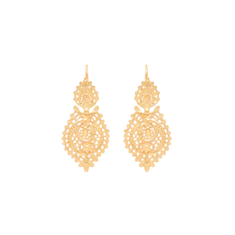 Queen Earrings S in Gold Plated Silver