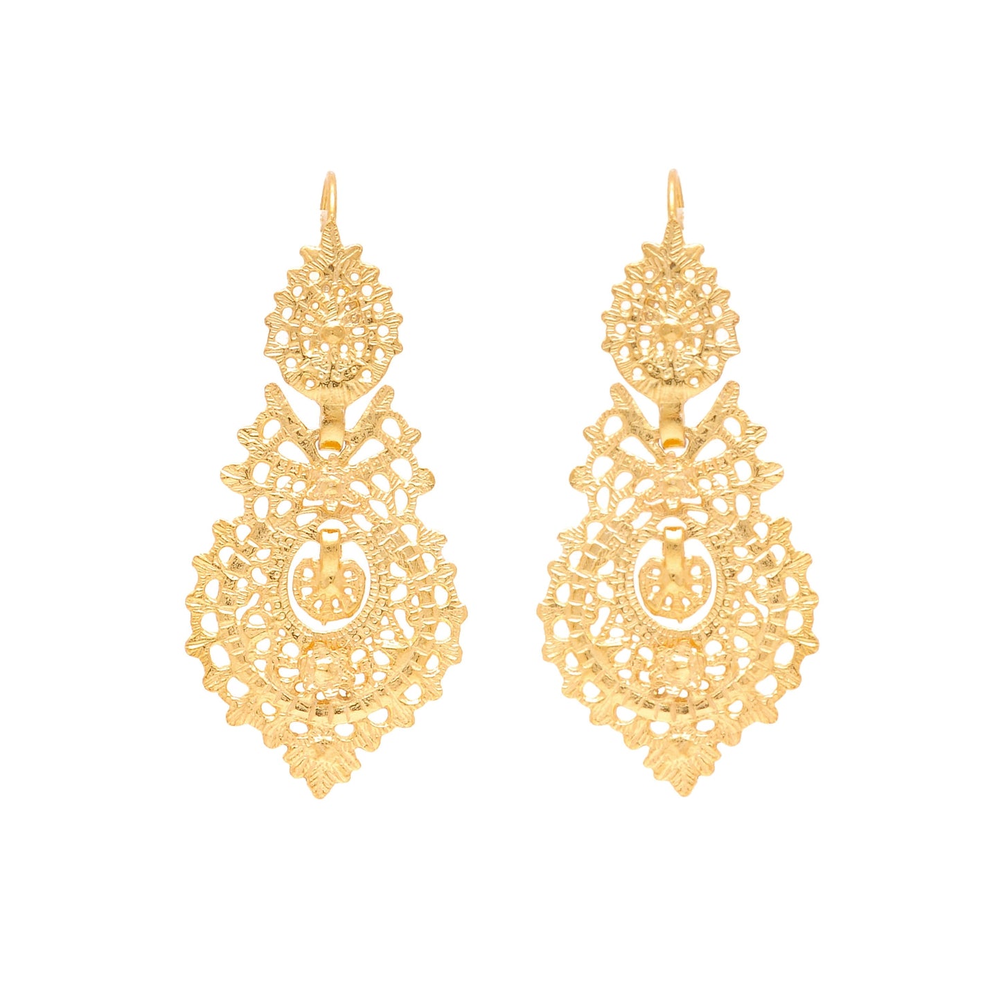 Queen Earrings M in Gold Plated Silver