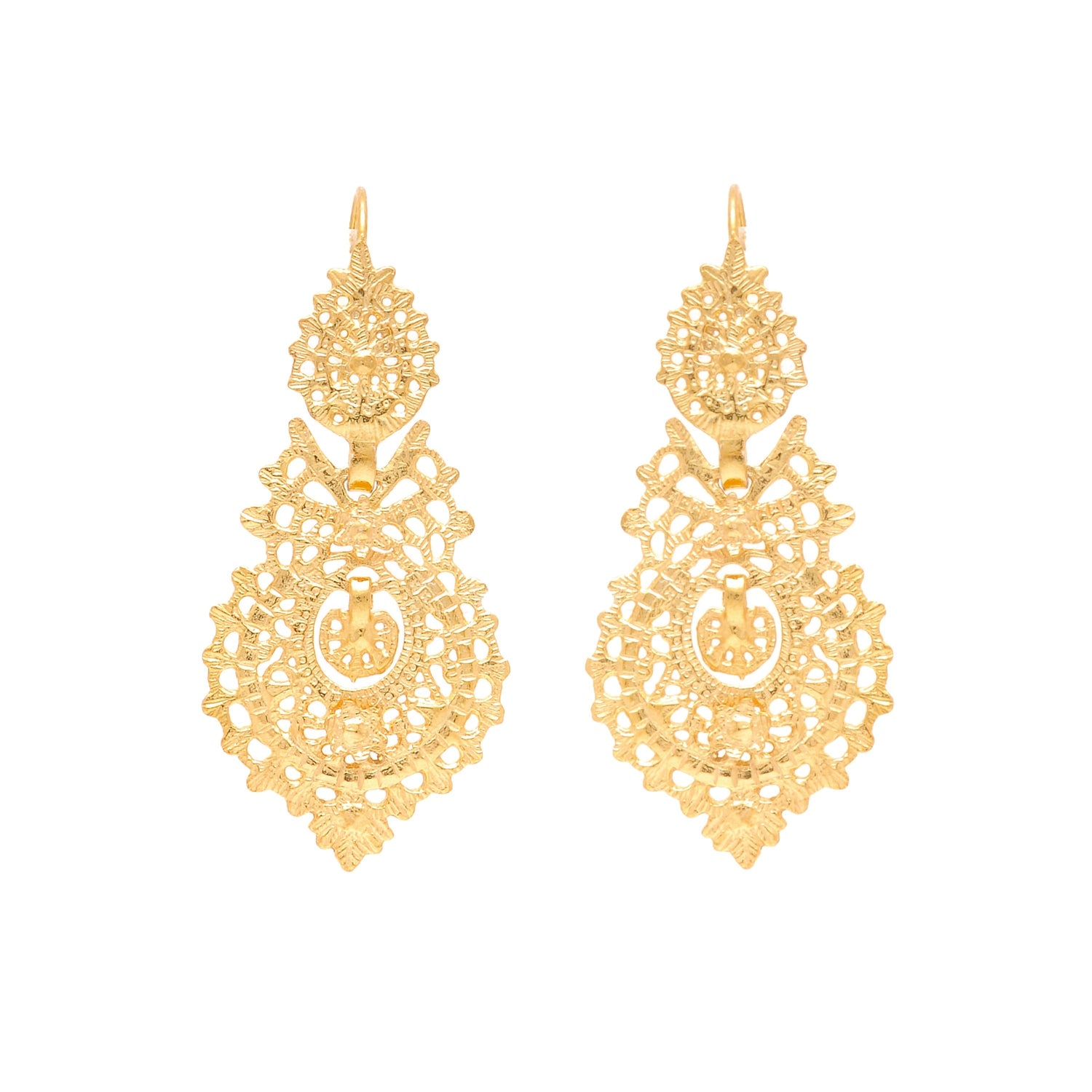 Queen Earrings M in Gold Plated Silver