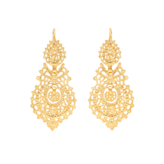 Queen Earrings M in Gold Plated Silver
