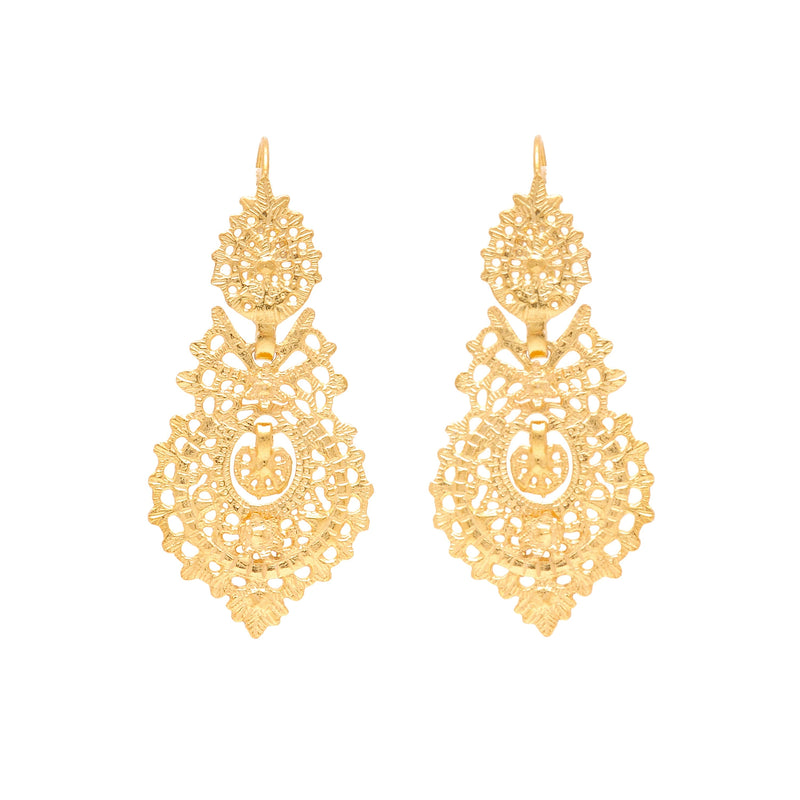 Queen Earrings M in Gold Plated Silver
