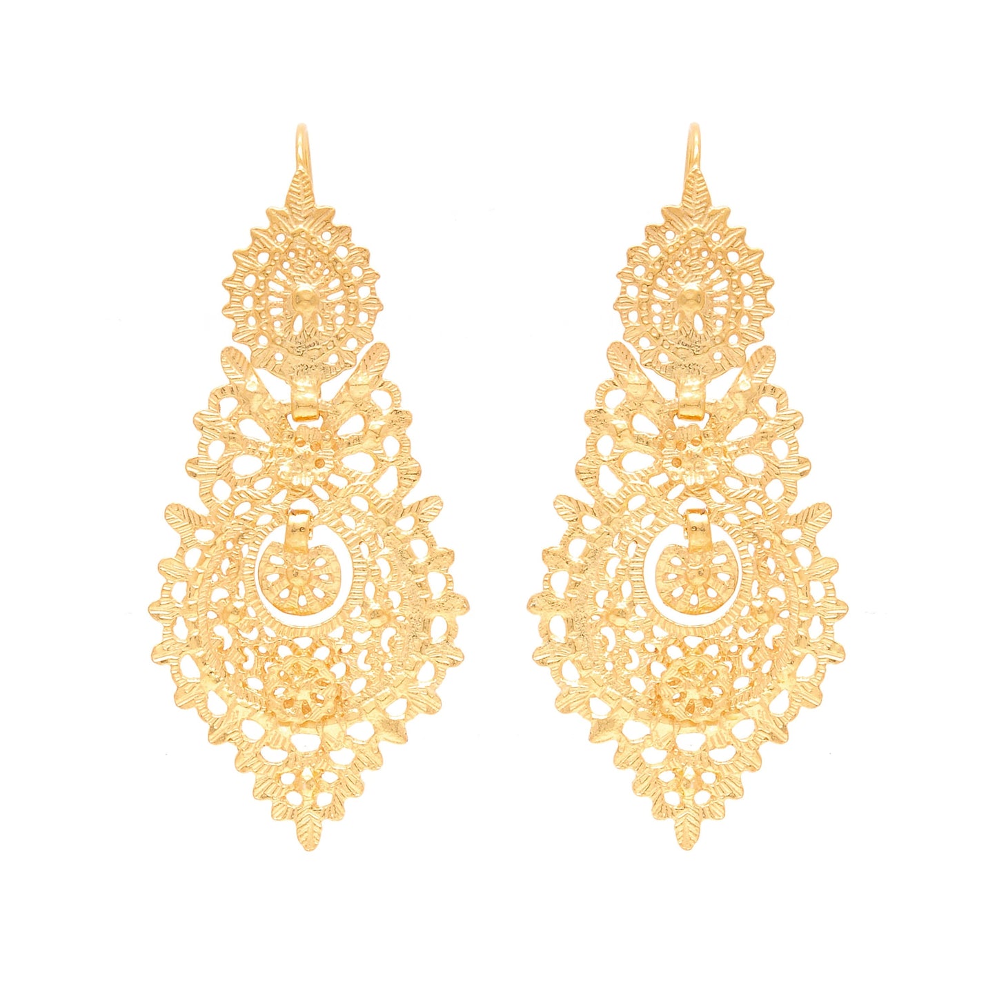 Queen Earrings L in Gold Plated Silver