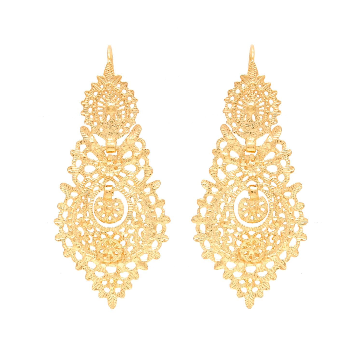 Queen Earrings L in Gold Plated Silver