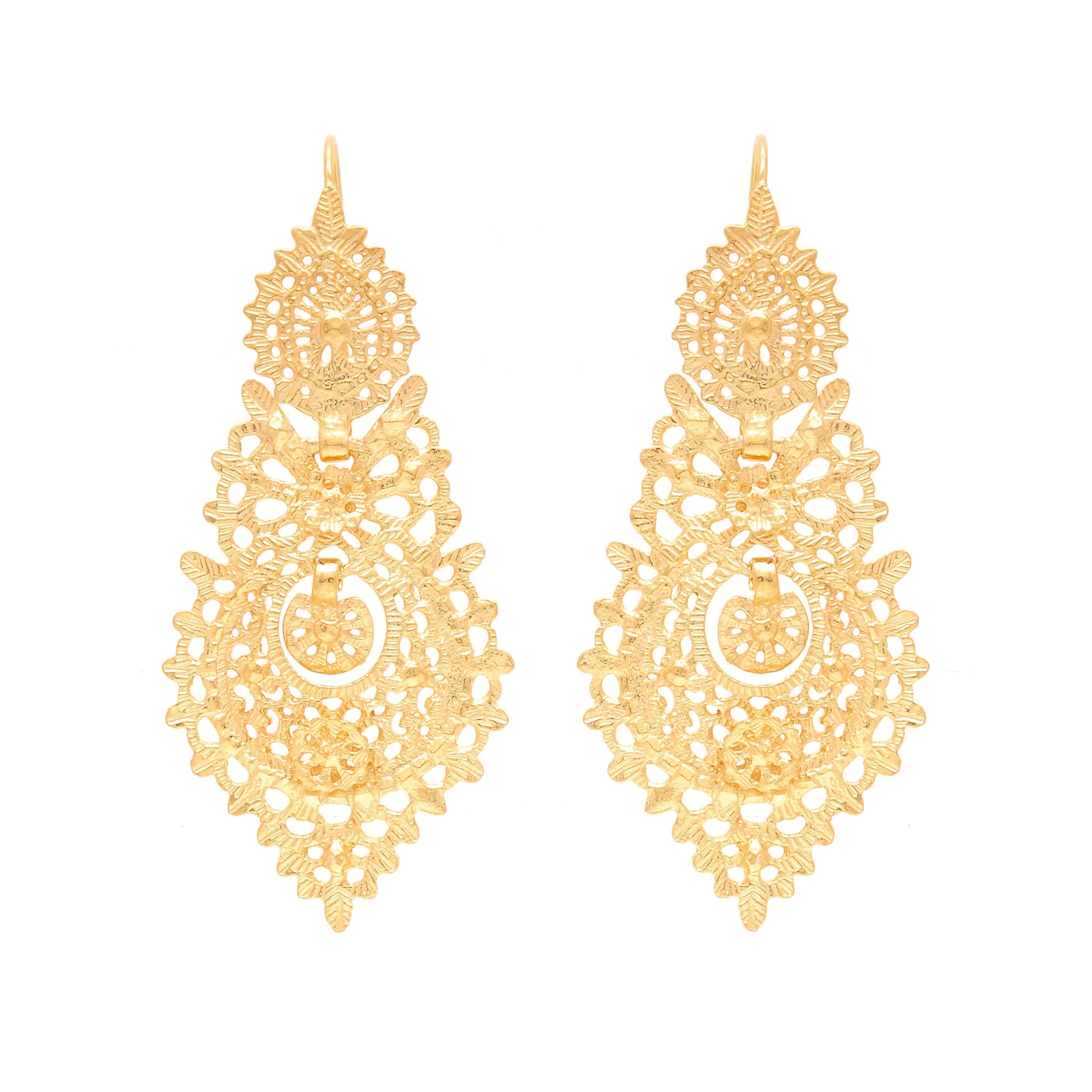 Queen Earrings L in Gold Plated Silver