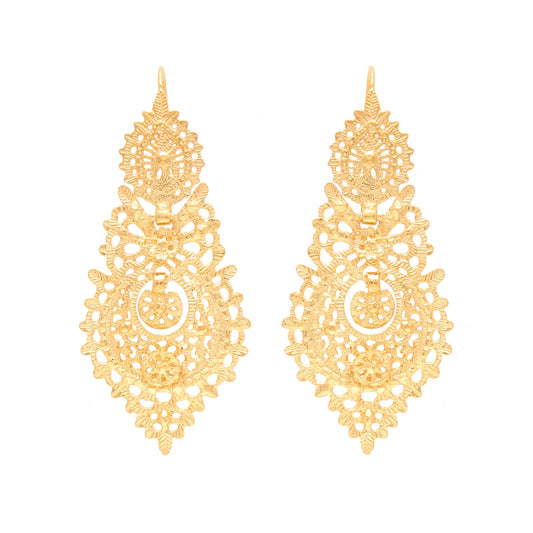 Queen Earrings L in Gold Plated Silver