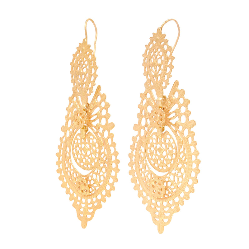 Queen Earrings XL in Gold Plated Silver