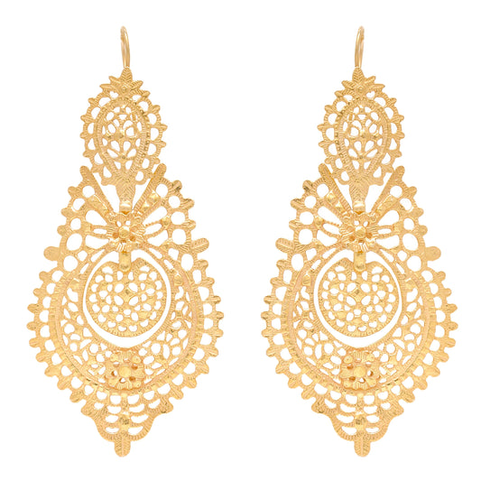 Queen Earrings XL in Gold Plated Silver