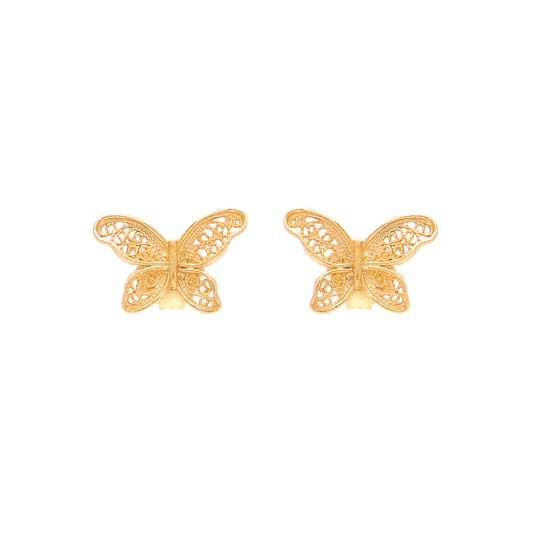 Earrings Butterfly in Gold Plated Silver