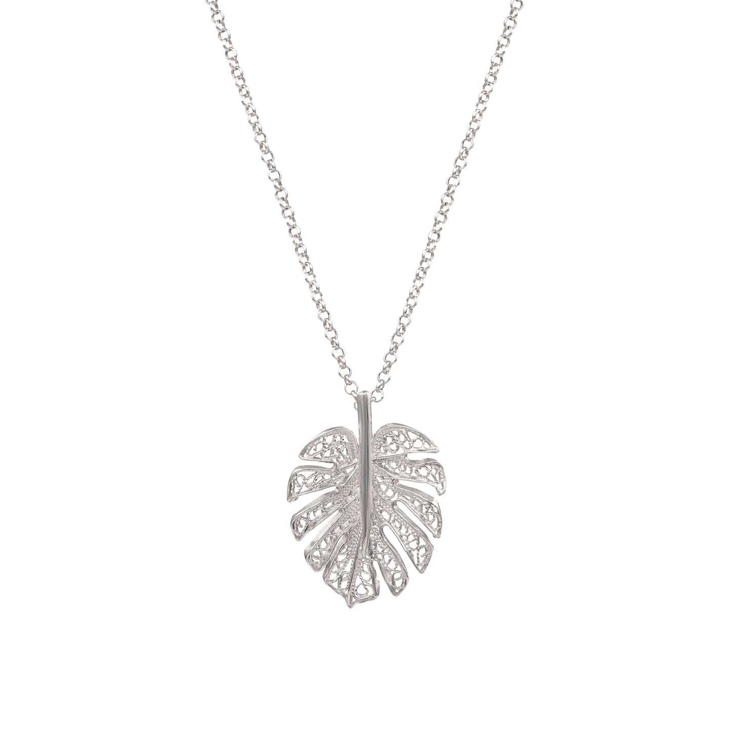 Necklace Monstera in Silver
