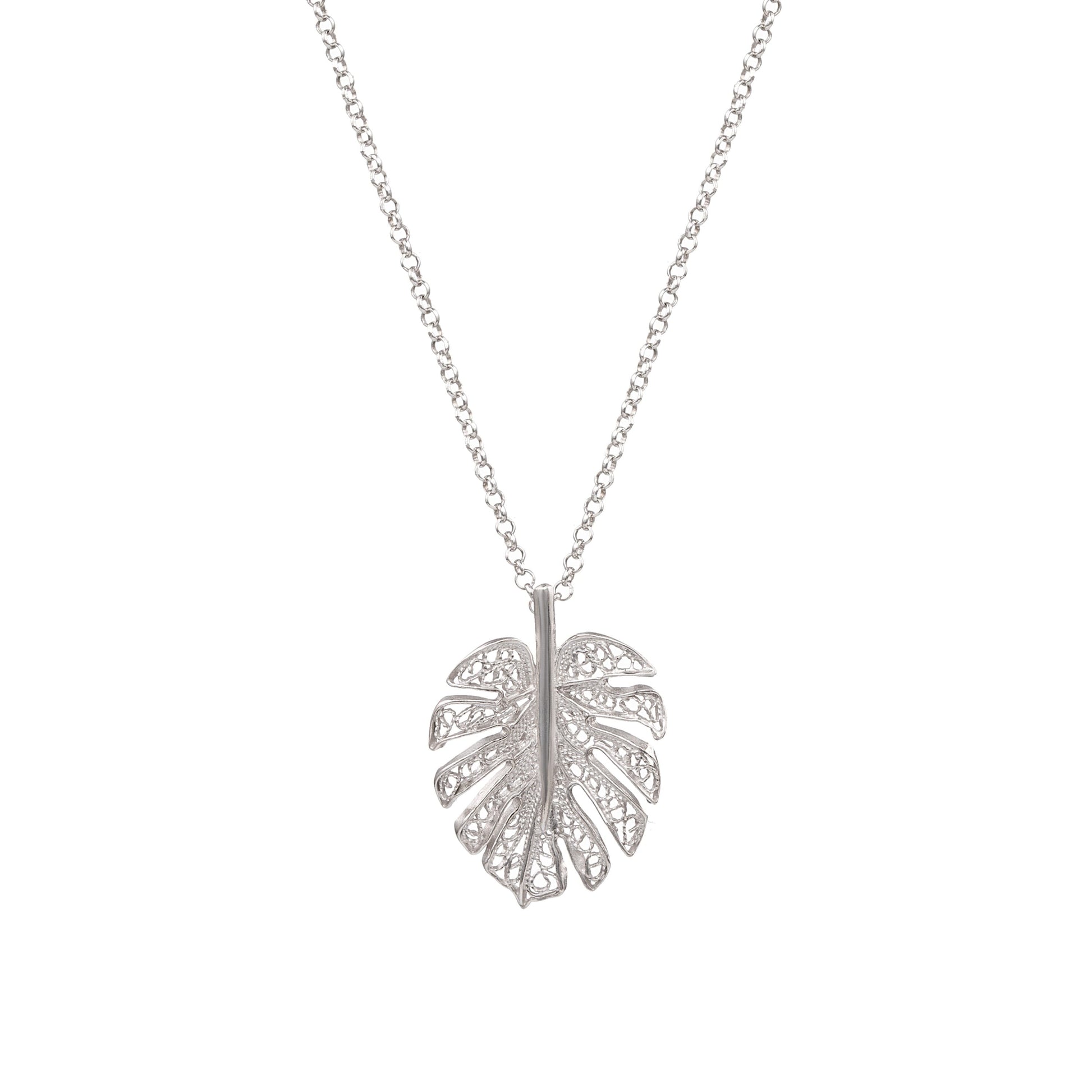 Necklace Monstera in Silver