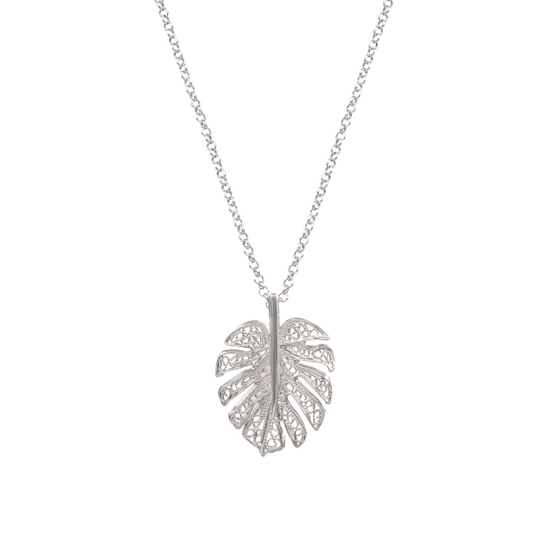 Necklace Monstera in Silver