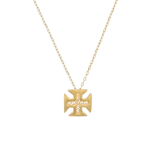 Necklace Cross of Christ in Gold Plated Silver