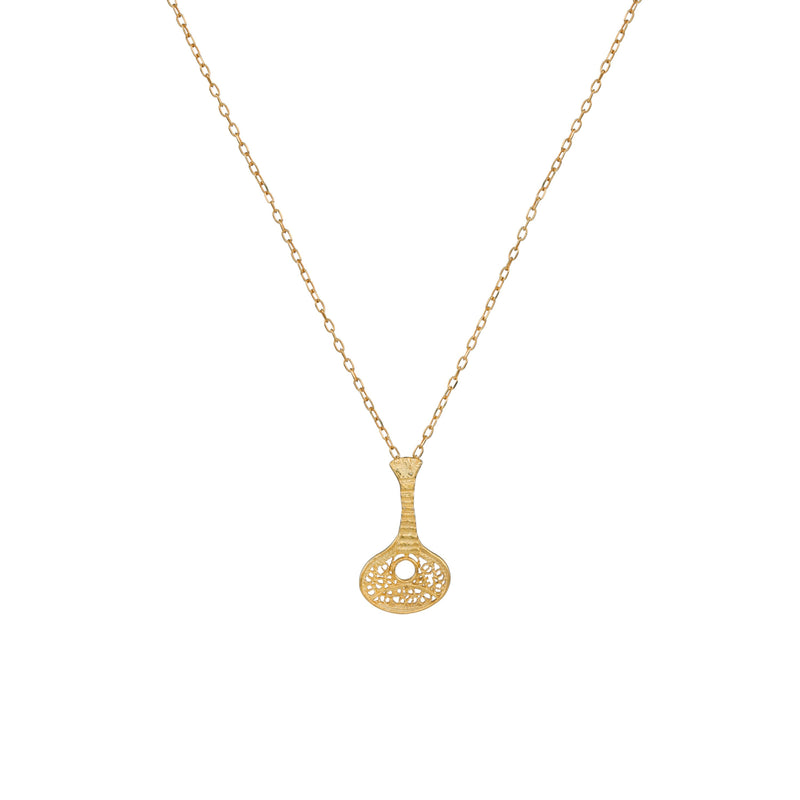 Necklace Guitar in Gold Plated Silver