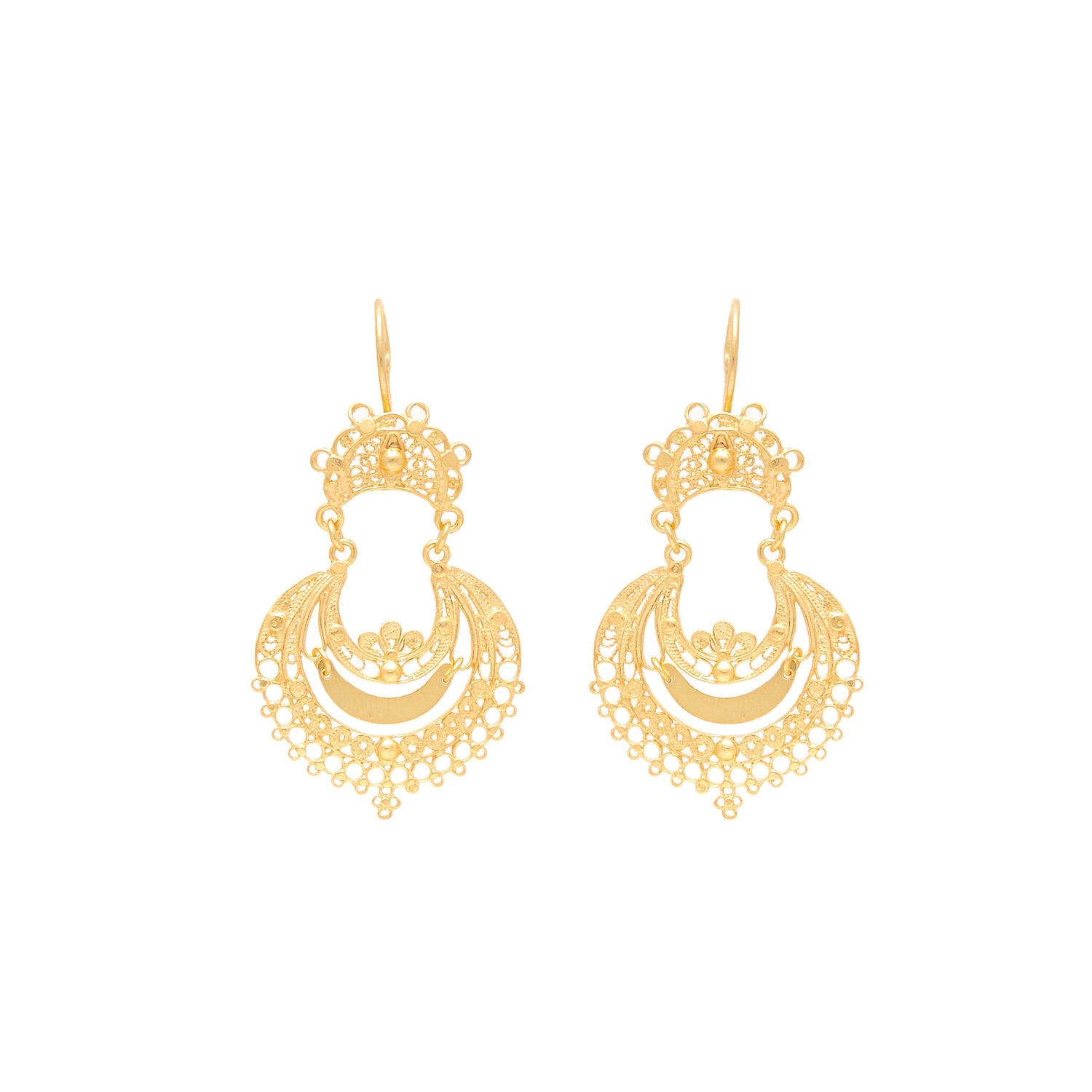 Earrings Arrecadas in Gold Plated Silver