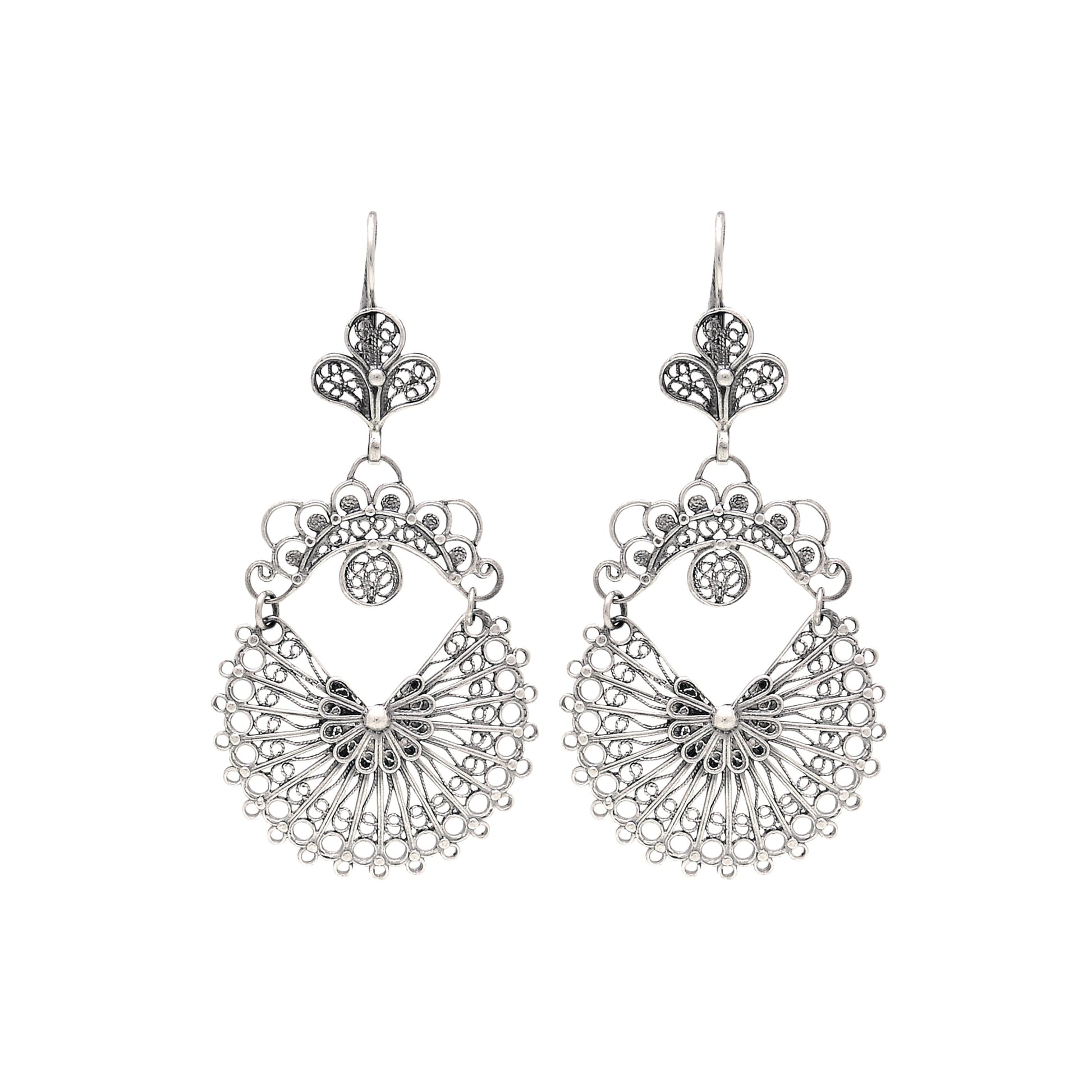 Earrings Arrecadas Filigree in Silver