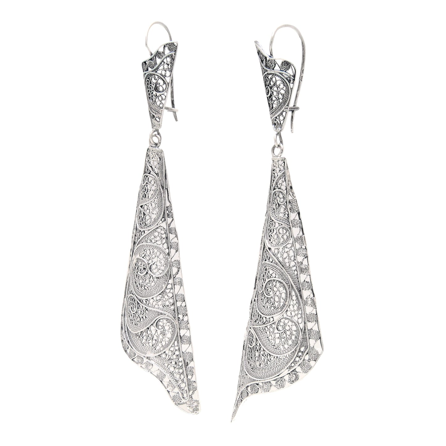 Earrings Fado Singer's Shawl in Silver