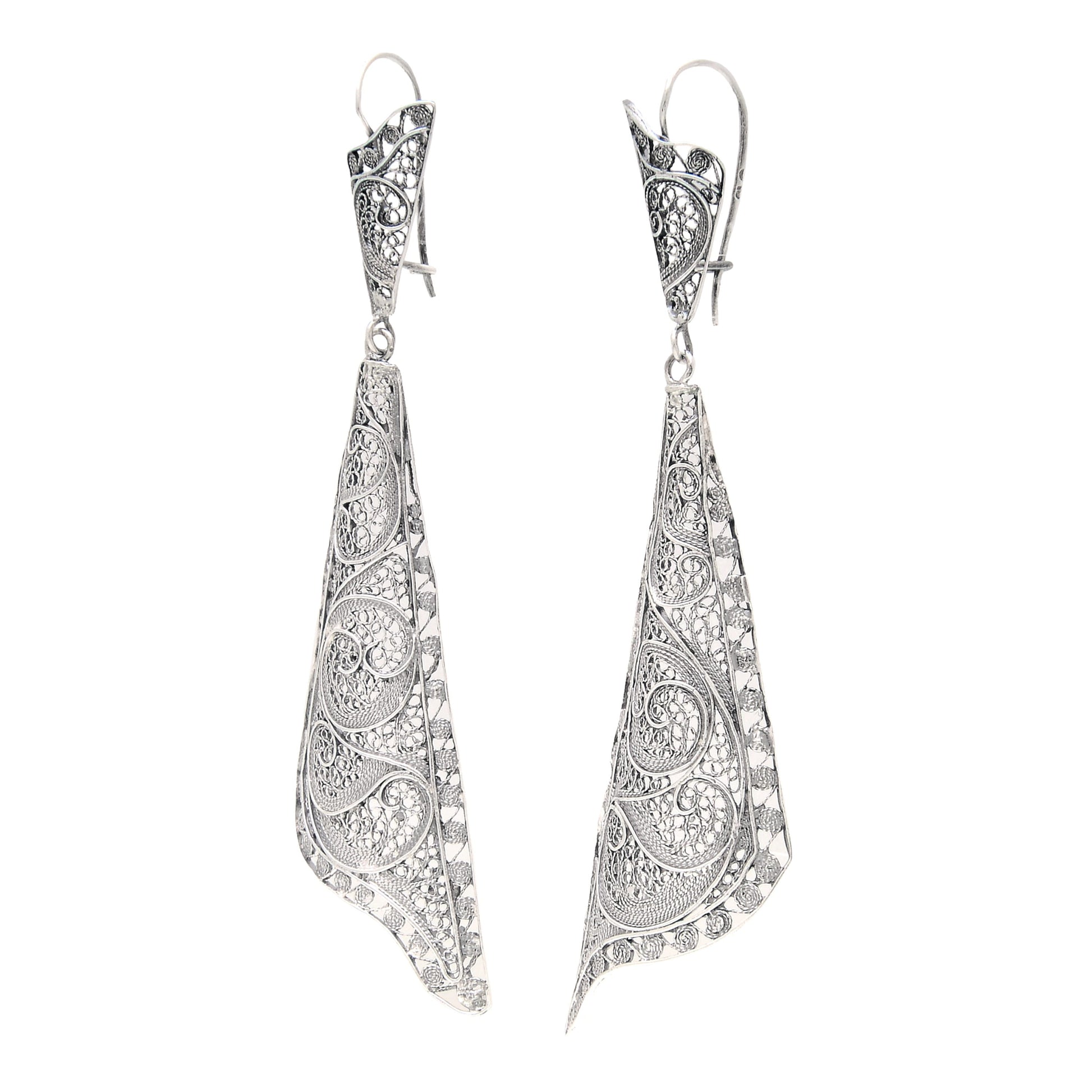 Earrings Fado Singer's Shawl in Silver